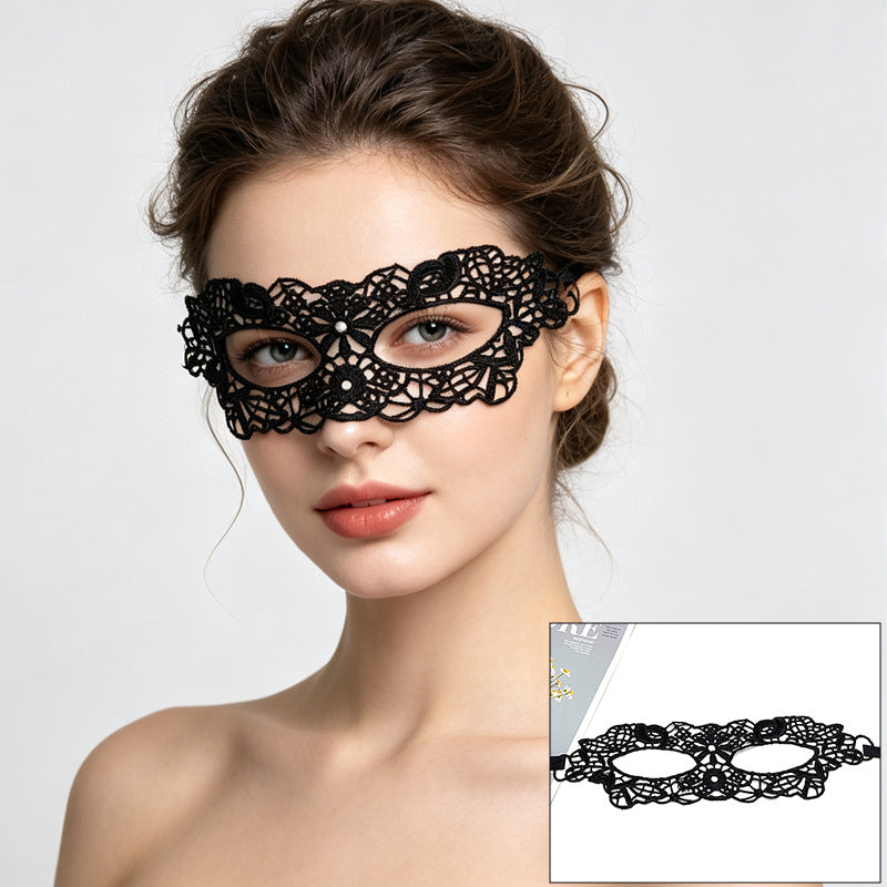 Venetian lace mask sculpted wolf face with pointed ears