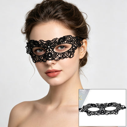 Venetian lace mask sculpted wolf face with pointed ears