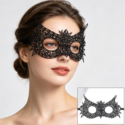 Venetian lace mask wide circular eye openings with filigree
