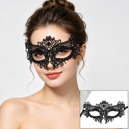 Venetian lace mask contemporary floral lace with scrolled edges