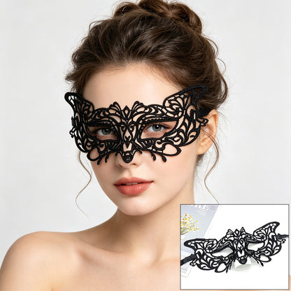 Venetian lace mask bold tiger stripes with flared brow