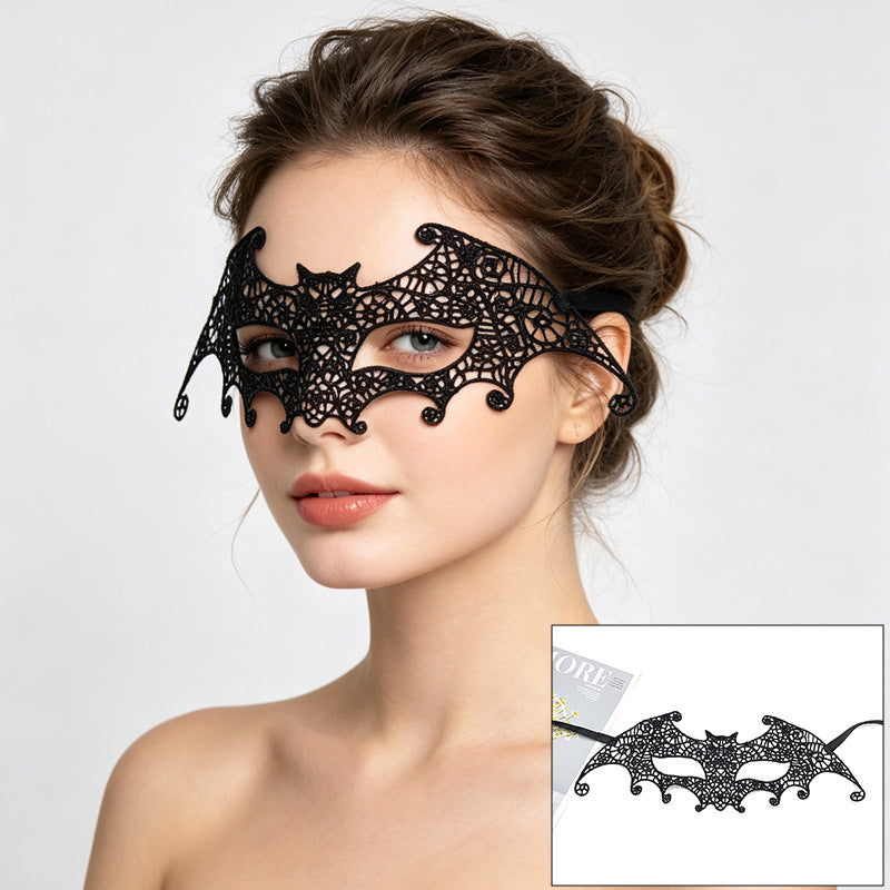 Venetian lace mask expansive gothic bat wings with points