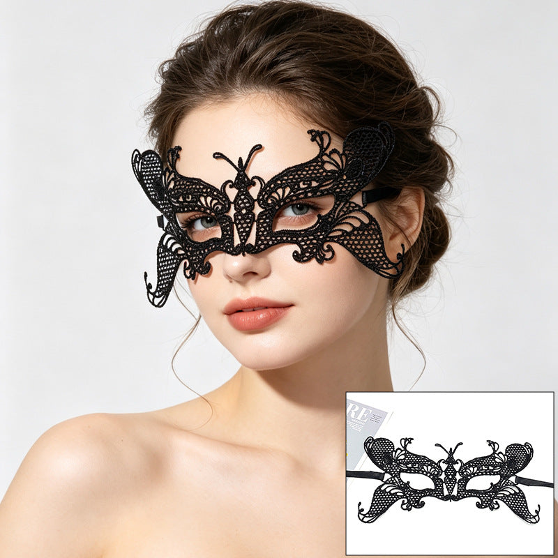 Venetian lace mask oversized butterfly wings with filigree openwork