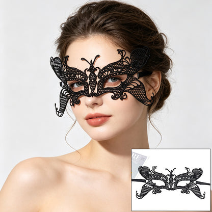 Venetian lace mask oversized butterfly wings with filigree openwork