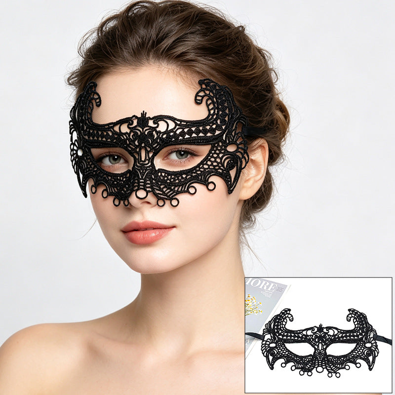 Venetian lace mask soaring eagle wings with upturned tips