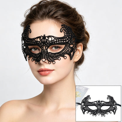 Venetian lace mask soaring eagle wings with upturned tips