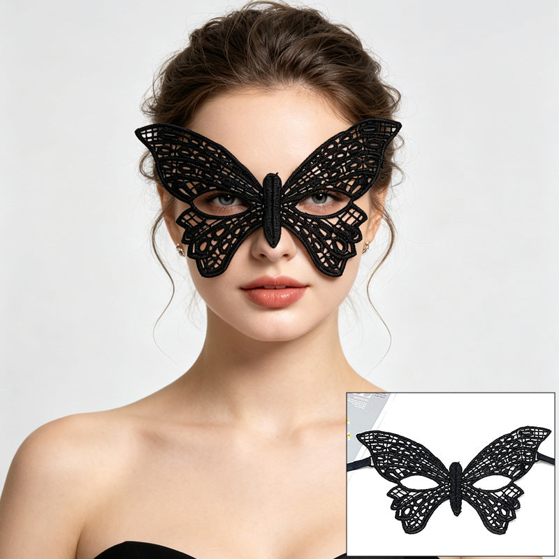 Venetian lace mask asymmetrical single side filigree vine flourish