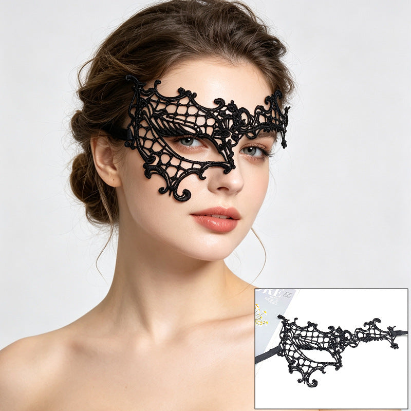 Venetian lace mask sculpted tiger brow with feline contours
