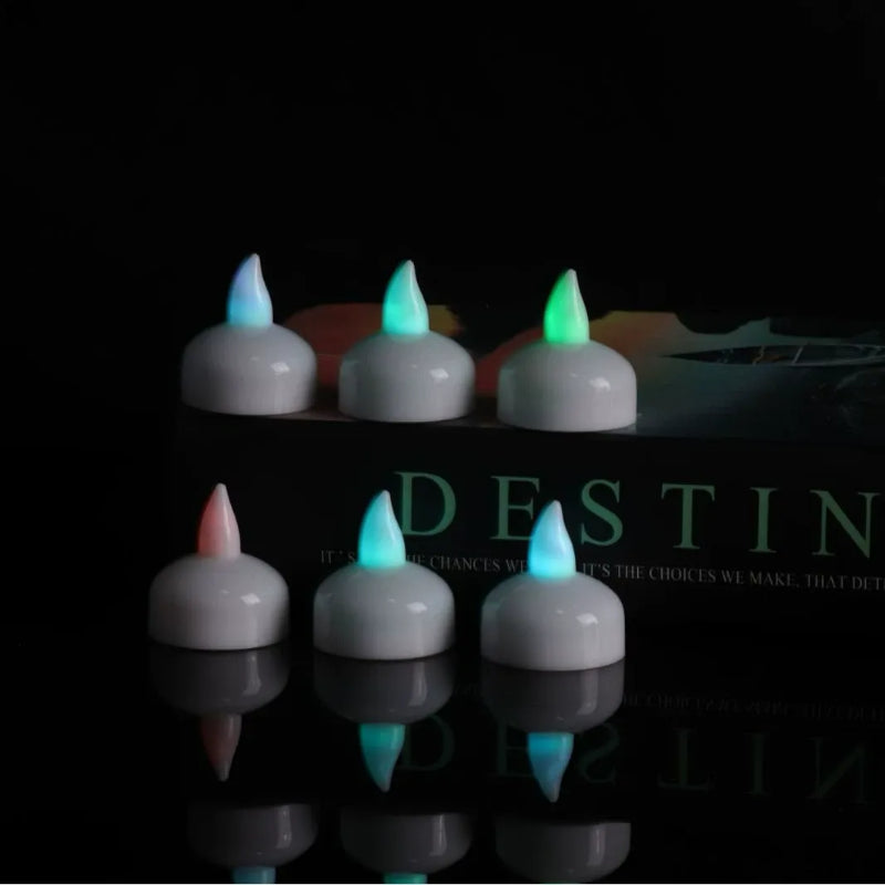 Floating LED candle 6-pack illuminated RGB color changing