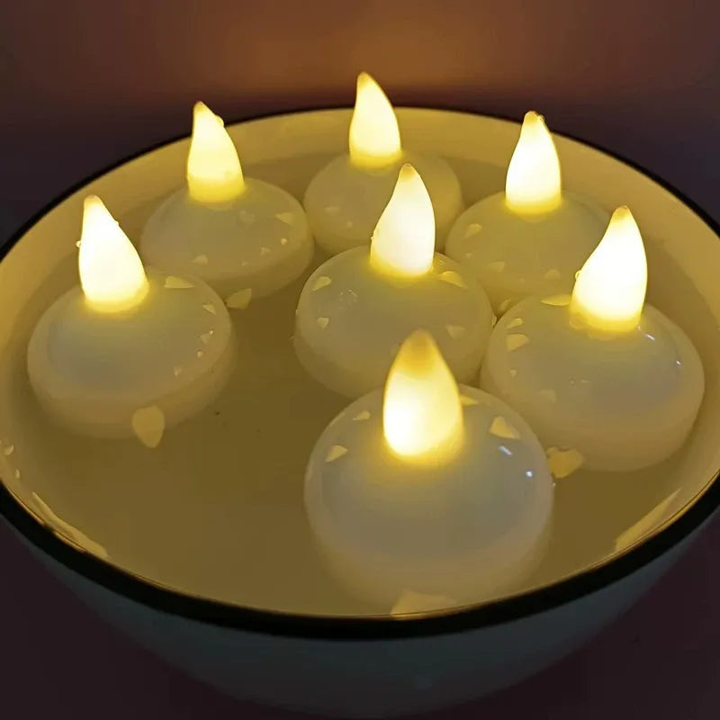Floating LED candle warm white light