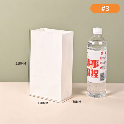 White kraft bag #3 small 12x7x21cm pastry sack with creased side gussets