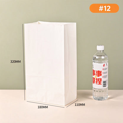 White kraft bag #12 large 18x11x32cm vertical bread delivery sack