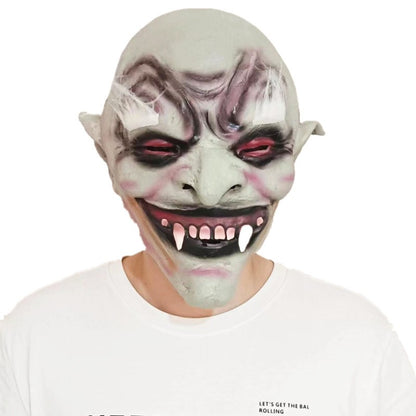 Funny Clown Face Mask with Crazy Hair Wig – Halloween Joker Costume Set for Masquerade Ball, Stage Show & Prank Party