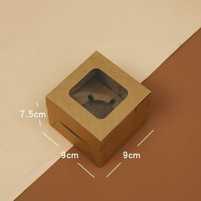 Wholesale windowed cupcake boxes with inserts - 1-cavity natural kraft paperboard with clear display window