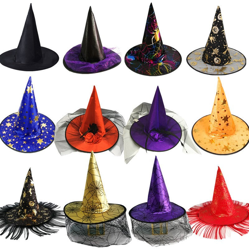 【2026 New】Halloween Witch Hats for Adults & Kids | 30+ Styles | Leather Rose Spider Wig Pirate Hats | Wholesale Mix & Match
