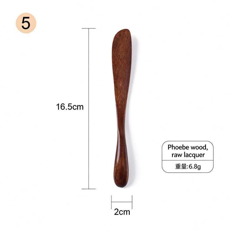 Wooden butter spreader dark phoebe wood elongated slim blade