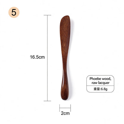 Wooden butter spreader dark phoebe wood elongated slim blade
