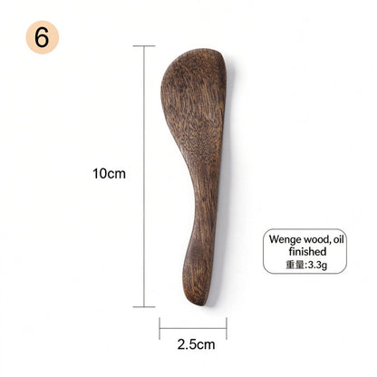 Wooden butter spreader mini dark wenge wood contoured paddle