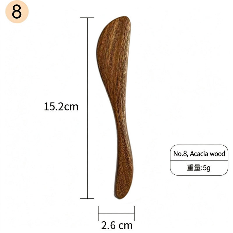 Wooden butter spreader rich grained acacia wood curved paddle