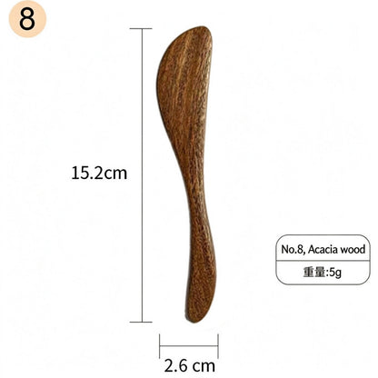 Wooden butter spreader rich grained acacia wood curved paddle