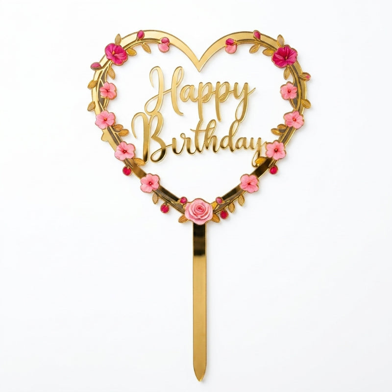 Acrylic and wood cake topper blush pink floral wreath Mr and Mrs 11cm width