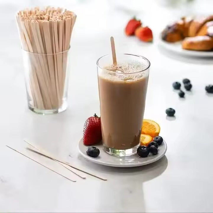 Eco-Friendly Bamboo & Wooden Stir Sticks - Disposable Coffee Stirrers for Café & Office