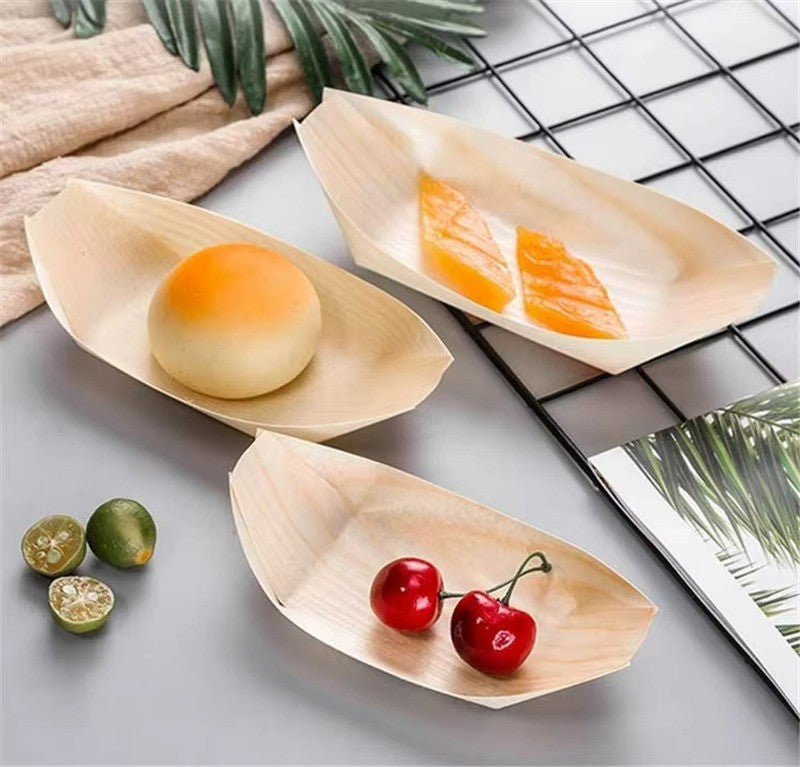 Bulk Birchwood Serveware: Disposable Cups, Sushi Boats & Cones - Professional Supplier
