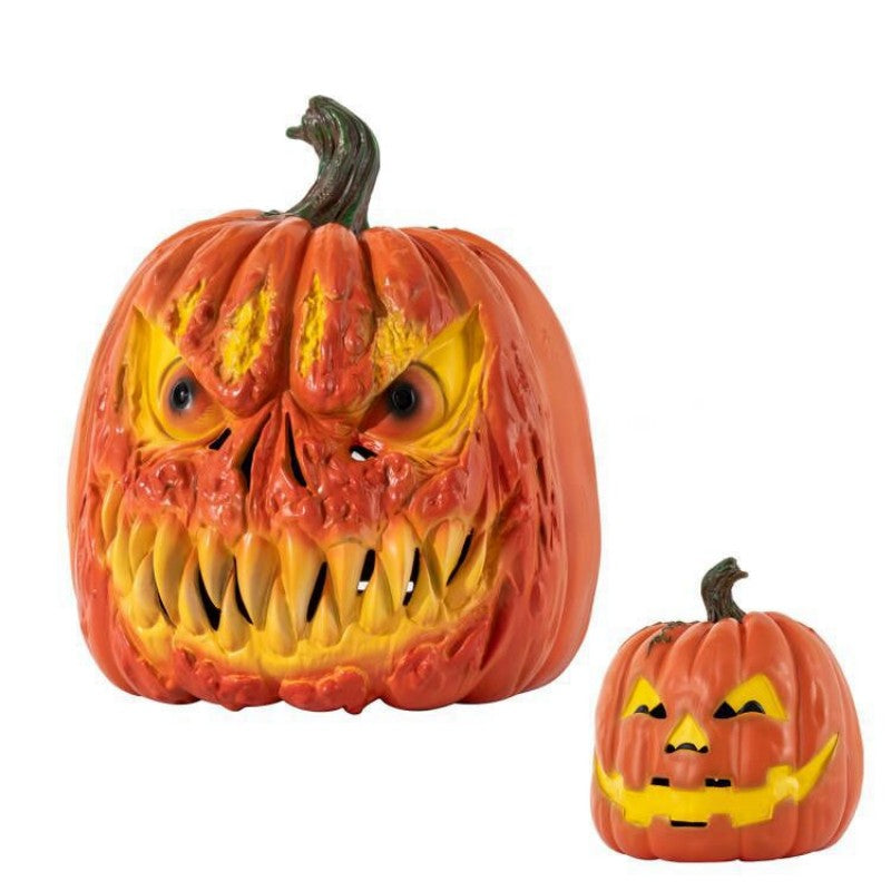 Halloween Pumpkin Face Mask – Foam Latex Prop for Cosplay & Home Decoration (Blood Drip, Green, Yellow, Black)