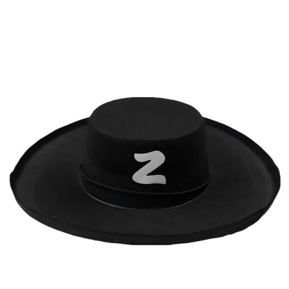 Pirate Captain Hat & Zorro Hat – Halloween Costume Accessory for Adults & Kids (Black Round / Silver/Gold Skull & Pumpkin / Lace Captain / Adult & Kid Sizes)