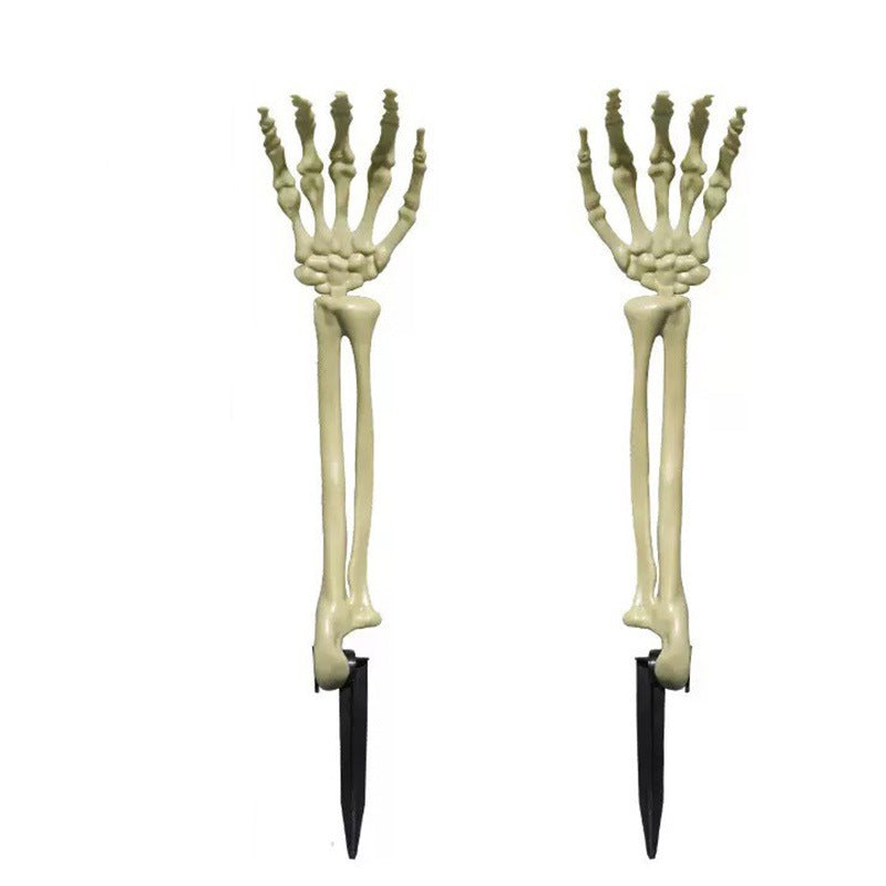 Halloween Skeleton Hands Prop | Plastic Bone Hands for Yard & Haunted House | Pair (Left+Right)