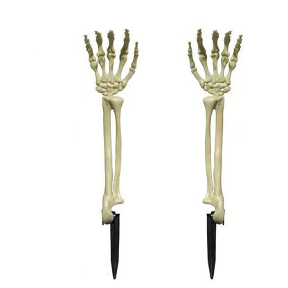 Halloween Skeleton Hands Prop | Plastic Bone Hands for Yard & Haunted House | Pair (Left+Right)