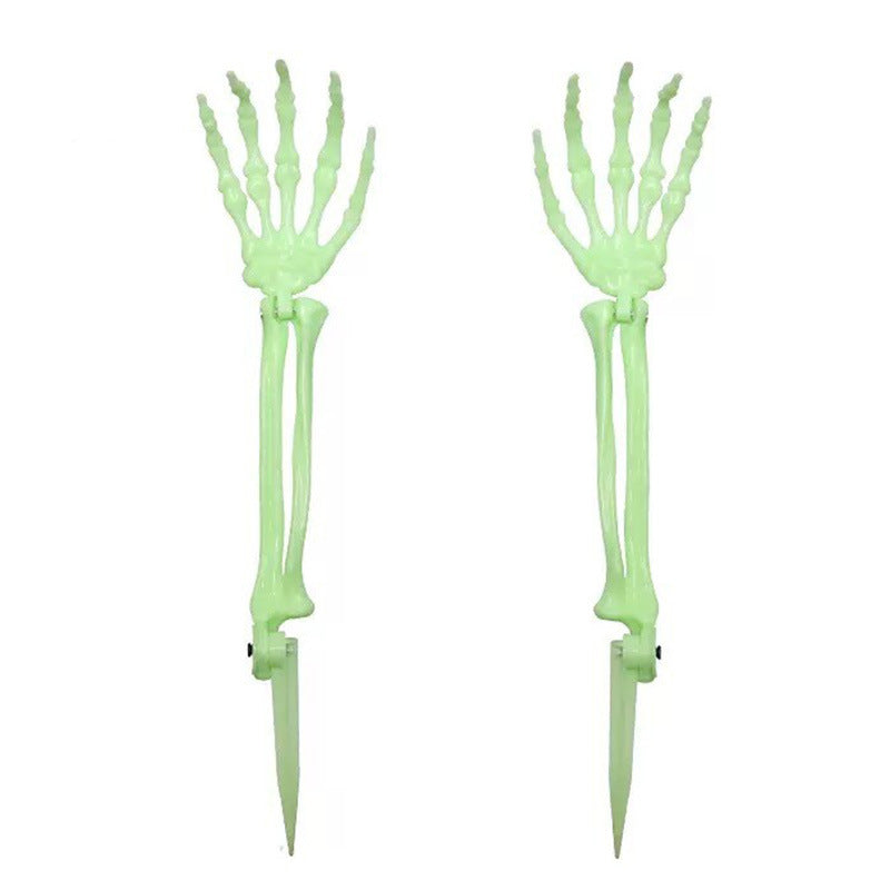 Halloween Skeleton Hands Prop | Plastic Bone Hands for Yard & Haunted House | Pair (Left+Right)