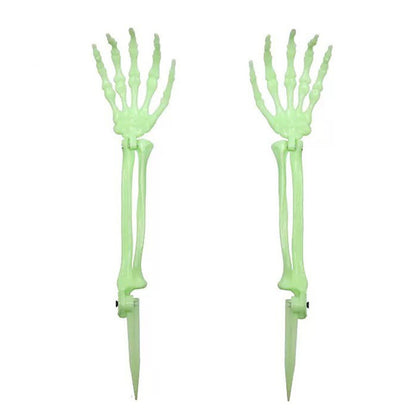 Halloween Skeleton Hands Prop | Plastic Bone Hands for Yard & Haunted House | Pair (Left+Right)