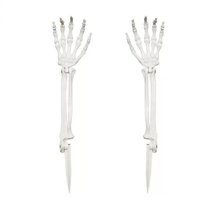 Halloween Skeleton Hands Prop | Plastic Bone Hands for Yard & Haunted House | Pair (Left+Right)