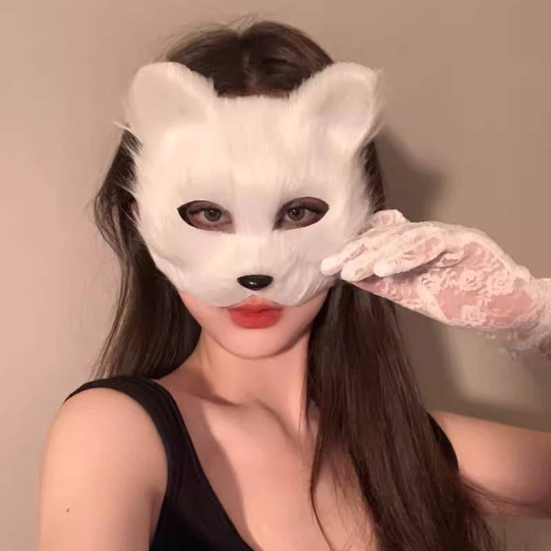 Sexy Cat Ear Half Face Mask for Women – Cute & Seductive Animal Masquerade Prop for Christmas Party, Bachelorette & Role Play
