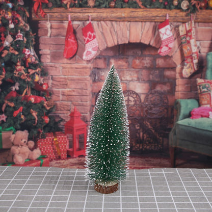 Frosted Snow Mini Christmas Tree – Small Pine Needle Tabletop Decoration, DIY Artificial Tree for Desk, Shelf & Holiday Centerpiece