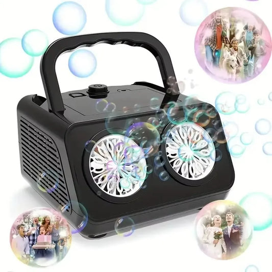 Electric Stage Bubble Machine, Multi-Hole Portable Automatic Bubble Blower for Wedding, Party & Outdoor Events