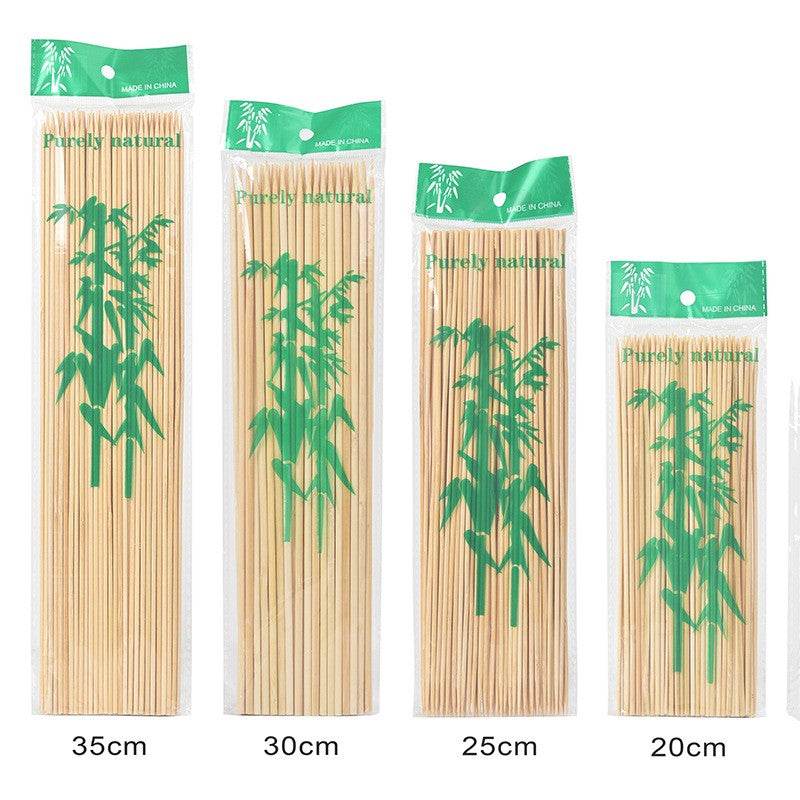 Bulk Disposable Bamboo Skewers - Food Safe Round Sticks for Barbecue & Catering