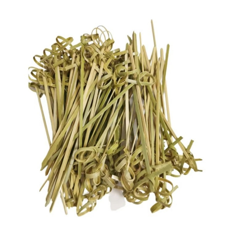 Professional Bamboo Cocktail Picks - Knotted Skewers for Bars & Garnish