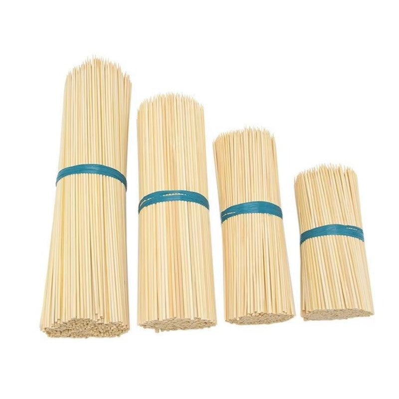 Bulk Disposable Bamboo Skewers - Food Safe Round Sticks for Barbecue & Catering