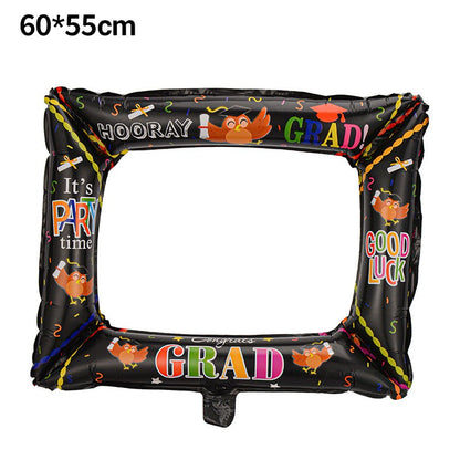 Graduation Foil Balloons – Mortarboard Cartoon Mylar Balloons for Grad Party, Ceremony & Celebration Decor