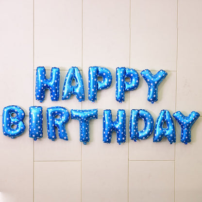 16 Inch Happy Birthday Foil Letter Balloons – Alphabet Banner Set for Kids Party Decor