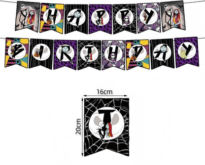 Spooky Night Halloween Party Set – Disposable Plates, Cups & Bunting Banner for Haunted House, Themed Celebration & Tableware (7″/9″ Plates, Cups, Napkins, Tablecloth, Bunting, Backdrop, Gift Bags, Black Cutlery & Straws, Poster)