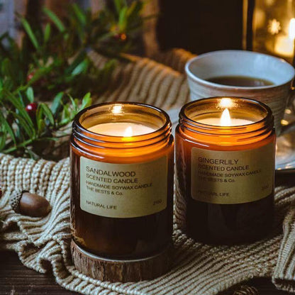 Amber & Clear Glass Candle Jars – Customizable for Scented Candles, Votive Holders & Aromatherapy