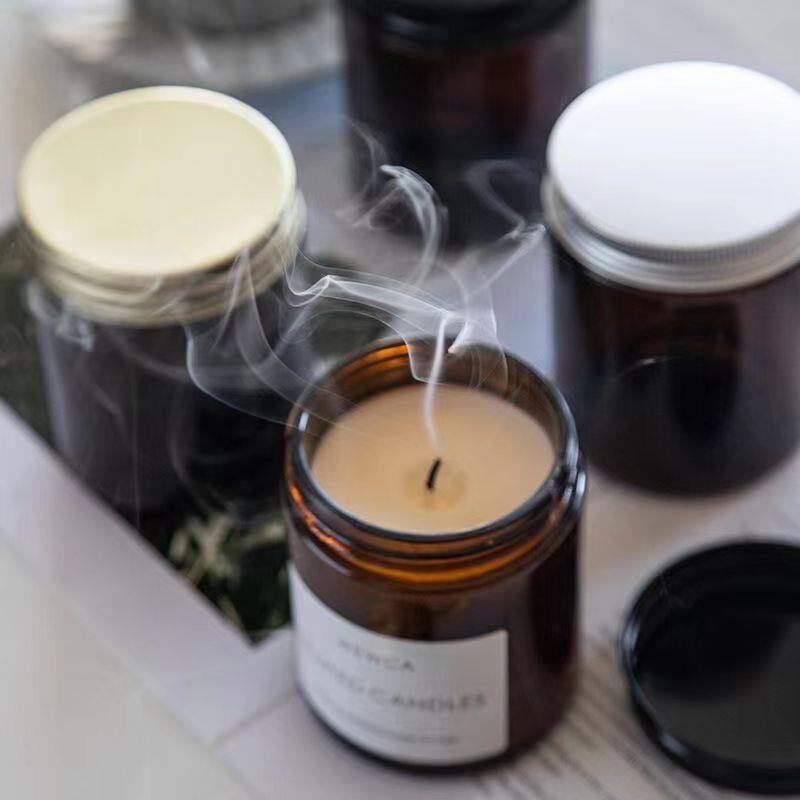 Amber & Clear Glass Candle Jars – Customizable for Scented Candles, Votive Holders & Aromatherapy