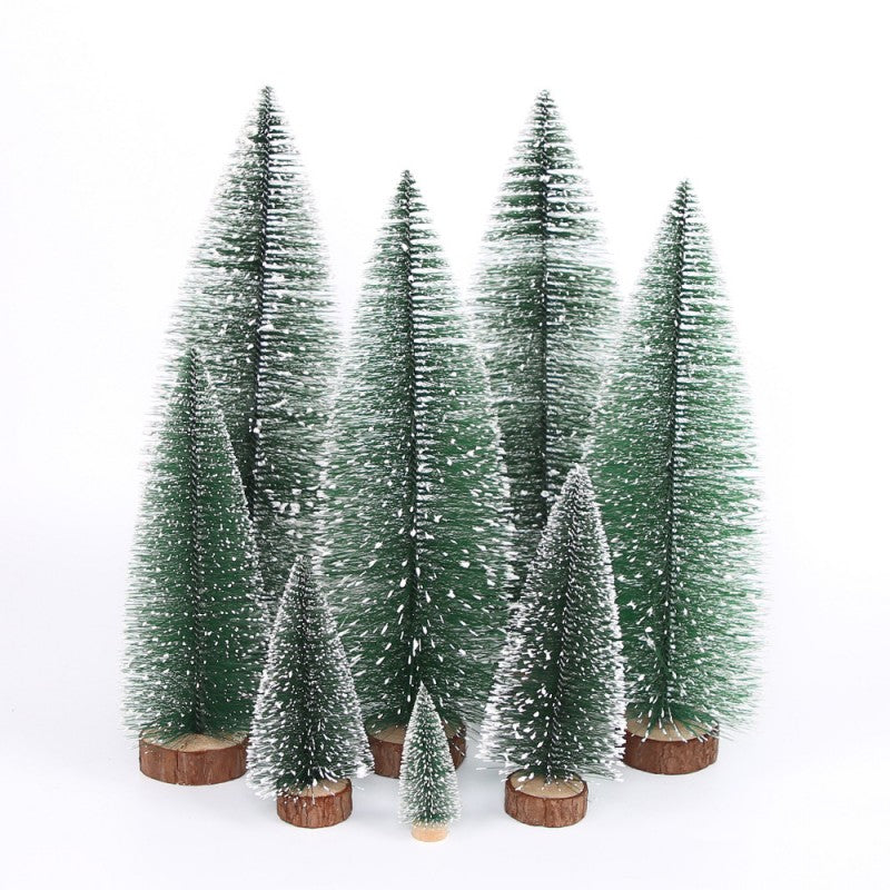 Frosted Snow Mini Christmas Tree – Small Pine Needle Tabletop Decoration, DIY Artificial Tree for Desk, Shelf & Holiday Centerpiece