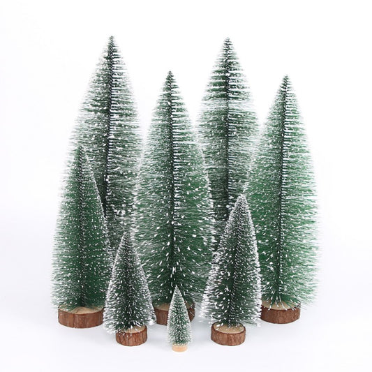 Frosted Snow Mini Christmas Tree – Small Pine Needle Tabletop Decoration, DIY Artificial Tree for Desk, Shelf & Holiday Centerpiece
