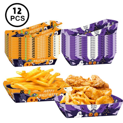 Halloween Horror Party Decoration Supplies – Disposable Dinnerware, Plastic Table Cover & Hanging Banner for Haunted House & Themed Event