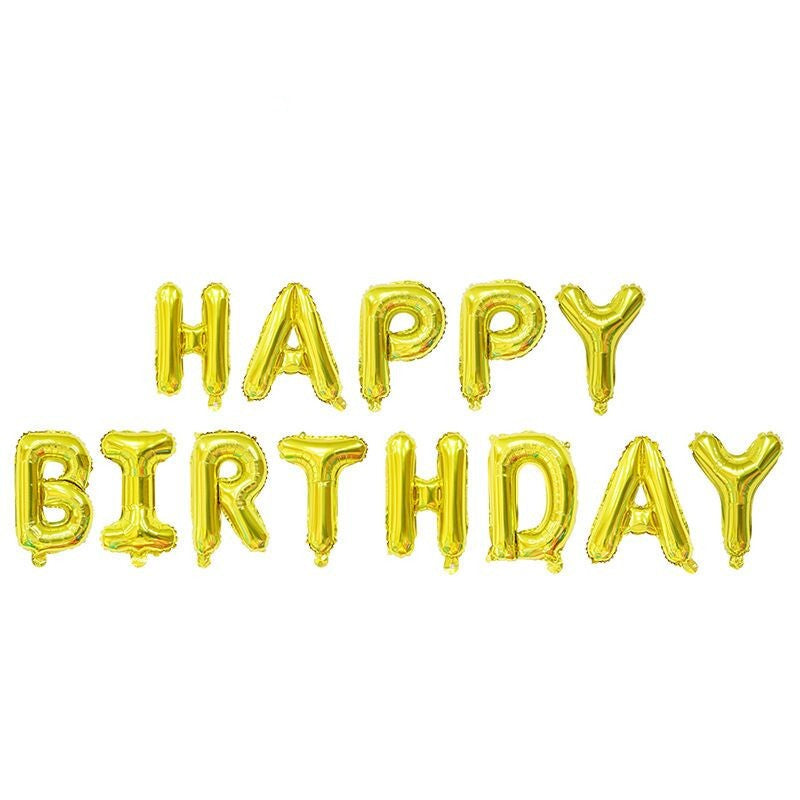 16 Inch Happy Birthday Foil Letter Balloons – Alphabet Banner Set for Kids Party Decor
