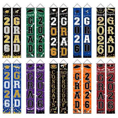 Graduation Couplet Banner Set | 2026 Doorway Decoration & Photo Backdrop